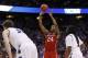 Mar 20, 2014; Orlando, FL, USA; North Carolina State Wolfpack forward T.J. Warren (24) shoots a free throw against the Saint Louis Billikens during the second half of a men's college basketball game during the second round of the 2014 NCAA Tournament at A