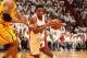 MIAMI, FL - May 24: Norris Cole #30 of the Miami Heat handles the ball against the Indiana Pacers in Game Three of the Eastern Conference Finals during the 2014 NBA playoffs at the American Airlines Arena in Miami, Florida on May 24, 2014. NOTE TO USER: U