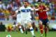 FORTALEZA, BRAZIL - JUNE 27: Daniele De Rossi of Italy holds off Alvaro Arbeloa of Spain during the FIFA Confederations Cup Brazil 2013 Semi Final match between Spain and Italy at Castelao on June 27, 2013 in Fortaleza, Brazil. (Photo by Clive Mason/Get