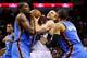 Despite their scoring chores, Kevin Durant and Russell Westbrook have tried to be accountable to one another on defense.
