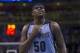 OKLAHOMA CITY, OK - April 29, 2014: Zach Randolph #50 of the Memphis Grizzlies look on during the game against the Oklahoma City Thunder in Game 5 of the Western Conference Quarterfinals during the 2014 NBA Playoffs at the Chesapeake Arena on April 29, 2