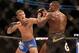 Sep 21, 2013; Toronto, Ontario, CAN; Alexander Gustafsson (left) fights Jon Jones during their Light Heavyweight Championship bout at UFC 165 at the Air Canada Centre. Mandatory Credit: Tom Szczerbowski-USA TODAY Sports