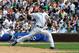CHICAGO, IL - MAY 18: Kerry Wood #34 of the Chicago Cubs pitches against the Chicago White Sox on May 18 2012 at Wrigley Field in Chicago, Illinois. Kerry Wood faced one batter that he struck out in the eighth inning. It was announced that Kerry Wood is
