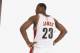 NEW YORK - JUNE 25: LeBron James poses for a portrait in a Clevelend Cavaliers uniform prior to the 2003 NBA Draft at the Westin Times Square Hotel on June 25, 2003 in New York, New York. NOTE TO USER: User expressly acknowledges and agrees that, by dow