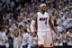 May 26, 2014; Miami, FL, USA; Miami Heat forward LeBron James (6) reacts against the Indiana Pacers in game four of the Eastern Conference Finals of the 2014 NBA Playoffs at American Airlines Arena. The Heat won 102-90. Mandatory Credit: Steve Mitchell-US