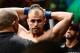 May 31, 2014; Sao Paulo, SP, BRAZIL; Fabio Maldonado (blue gloves) before his fight against Stipe Miocic during the TUF Brazil 3 Finale at Ibirapuera Gymnasium. Mandatory Credit: Jason Silva-USA TODAY Sports