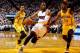 MIAMI, FL - MAY 30: Dwyane Wade #3 of the Miami Heat drives to the basket as Paul George #24 of the Indiana Pacers defends during Game Six of the Eastern Conference Finals of the 2014 NBA Playoffs at American Airlines Arena on May 30, 2014 in Miami, Flor