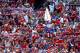 HARRISON, NJ - JUNE 01: United States fans hold up their scarves during the national anthem before the match against Turkey during an international friendly match at Red Bull Arena on June 1, 2014 in Harrison, New Jersey. (Photo by Elsa/Getty Images)