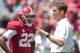 Alabama offensive coordinator Lane Kiffin (right)