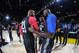 HOUSTON, TX - FEBRUARY 16: Tim Duncan #21 and Kevin Garnett of the Boston Celtics talk during the NBA All-Star Practice in Sprint Arena at Jam Session at Jam Session during NBA All Star Weekend on February 16, 2013 at the George R. Brown Convention Cente