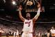MIAMI, FL - May 26: Dwyane Wade #3 of the Miami Heat gets ready before Game Four of the Eastern Conference Finals against the Indiana Pacers during the 2014 NBA Playoffs at the American Airlines Arena in Miami, Florida on May 26, 2014. NOTE TO USER: User
