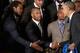 WASHINGTON, DC - MAY 21: U.S. President Barack Obama (R) congratulates Seattle Seahawks players (L-R) Richard Sherman, Russell Wilson and Doug Baldwin during a ceremony honoring the players, coaches and executives of the Super Bowl XLVIII champions in th