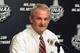Jun 4, 2014; Los Angeles, CA, USA; Los Angeles Kings head coach Darryl Sutter speaks at a press conference after game one of the 2014 Stanley Cup Final against the New York Rangers at Staples Center. Mandatory Credit: Kirby Lee-USA TODAY Sports