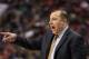 Mar 19, 2014; Philadelphia, PA, USA; Chicago Bulls head coach Tom Thibodeau during the third quarter against the Philadelphia 76ers at the Wells Fargo Center. The Bulls defeated the Sixers 102-94. Mandatory Credit: Howard Smith-USA TODAY Sports