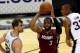 SAN ANTONIO, TX - JUNE 05: Dwyane Wade #3 of the Miami Heat looks to pass against the San Antonio Spurs during Game One of the 2014 NBA Finals at the AT&T Center on June 5, 2014 in San Antonio, Texas. NOTE TO USER: User expressly acknowledges and agrees t