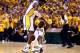 INDIANAPOLIS, IN - MAY 28: Lance Stephenson #1 is helped up by Roy Hibbert #55 of the Indiana Pacers against the Miami Heat during Game Five of the Eastern Conference Finals of the 2014 NBA Playoffs at Bankers Life Fieldhouse on May 28, 2014 in Indianapo