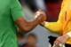 LONDON, ENGLAND - MAY 30: Raul Fernandez of Peru shakes hands with Joe Hart of England during the international friendly match between England and Peru at Wembley Stadium on May 30, 2014 in London, England. (Photo by Shaun Botterill/Getty Images)