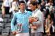 PARIS, FRANCE - JUNE 08: Rafael Nadal of Spain speaks with Novak Djokovic of Serbia after their men's singles final match on day fifteen of the French Open at Roland Garros on June 8, 2014 in Paris, France. (Photo by Matthew Stockman/Getty Images)