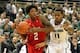 November 25, 2012; East Lansing, MI, USA; Louisiana Lafayette Ragin Cajuns guard Elfrid Payton (2) drives to basket against Michigan State Spartans guard Keith Appling (11) during the first half of a game at Jack Breslin Students Events Center. Manda