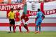 MIAMI GARDENS, FL - JUNE 07: Daniel Sturridge of England sustains a heavy tackle during the International Friendly match between England and Honduras at the Sun Life Stadium on June 7, 2014 in Miami Gardens, Florida. (Photo by Richard Heathcote/Getty Im