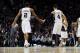 SAN ANTONIO, TX - MAY 19: Kawhi Leonard #2 and Danny Green #4 of the San Antonio Spurs celebrate during a game against the Oklahoma City Thunder in Game One of the Western Conference Finals during the 2014 NBA Playoffs on May 19, 2014 at the AT&T Center i