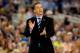 ARLINGTON, TX - APRIL 07: Head coach John Calipari of the Kentucky Wildcats motions to his players during the NCAA Men's Final Four Championship against the Connecticut Huskies at AT&T Stadium on April 7, 2014 in Arlington, Texas. (Photo by Jamie Squire