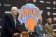 GREENBURGH, NY - JUNE 10: Phil Jackson, President of the New York Knicks speaks at a press conference to announce Derek Fisher as Coach of the New York Knicks on June 10, 2014 in Greenburgh, New York. NOTE TO USER: User expressly acknowledges and agrees