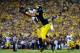 Sep 7, 2013; Ann Arbor, MI, USA; Michigan Wolverines tight end Jake Butt (88) is unable to make a catch while being defended by Notre Dame Fighting Irish safety Matthias Farley (41) during the second quarter at Michigan Stadium. Mandatory Credit: Andrew W