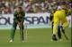 13 Jun 1999: Mark Boucher of South Africa runs out Mark Waugh of Australia during the World Cup Super Six match at Headingley in Leeds , England. Australia won by 5 wickets to join South Africa in the semi-finals. \ Mandatory Credit: Adrian Murrell /Alls