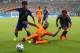RECIFE, BRAZIL - JUNE 14: Masato Morishige (L) and Yuto Nagatomo of Japan challenge Didier Drogba of the Ivory Coast during the 2014 FIFA World Cup Brazil Group C match between the Ivory Coast and Japan at Arena Pernambuco on June 14, 2014 in Recife, Br