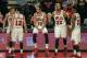 CHICAGO, IL - MARCH 15: (L-R) Mike Dunleavy #34, Kirk Hinrich #12, Joakim Noah #13, Taj Gibson #22 and Jimmy Butler #21 of the Chicago Bulls wait to reenter a game against the Sacramento Kings after a time out at the United Center on March 15, 2014 in Ch