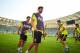 RIO DE JANEIRO, BRAZIL - JUNE 17: Spain players warm up during a Spain training session ahead of their 2014 FIFA World Cup Group B match against Chile at Maracana on June 17, 2014 in Rio de Janeiro, Brazil. (Photo by David Ramos/Getty Images)