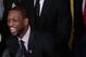 WASHINGTON, DC - JANUARY 14: National Basketball Association 2012-2013 champion Miami Heat players LeBron James, Juwan Howard, Dwyane Wade and Udonis Haslem share a laugh during an event in the East Room of the White House January 14, 2014 in Washington,