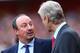 LONDON, ENGLAND - AUGUST 03: Manager Rafael Benitez of Napoli talks to manager Arsene Wenger of Arsenal during the match between Arsenal and Napoli at Emirates Stadium on August 3, 2013 in London, England. (Photo by Paul Gilham/Getty Images)