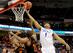 RALEIGH, NC - MARCH 21: Jabari Parker #1 of the Duke Blue Devils goes up for the ball against Langston Hall #21 of the Mercer Bears in the first half in the second round of the 2014 NCAA Men's Basketball Tournament at PNC Arena on March 21, 2014 in Ralei