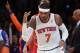 NEW YORK, NY - DECEMBER 11: Carmelo Anthony #7 of the New York Knicks celebrates a three pointer in the second quarter against the Chicago Bulls at Madison Square Garden on December 11, 2013 in New York City. NOTE TO USER: User expressly acknowledges and