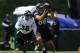 BALTIMORE, MD - MAY 17: Tight end Crockett Gillmore #80 of the Baltimore Ravens participates in the Baltimore Ravens Rookie Minicamp on May 17, 2014 in Baltimore, Maryland. (Photo by Larry French/Getty Images)