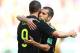 CURITIBA, BRAZIL - JUNE 23: Fernando Torres of Spain (L) celebrates scoring his team's second goal with Jordi Alba during the 2014 FIFA World Cup Brazil Group B match between Australia and Spain at Arena da Baixada on June 23, 2014 in Curitiba, Brazil. (