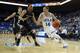 LOS ANGELES, CA - NOVEMBER 12: Zach LaVine #14 of the UCLA Bruins drives to the basket past Tommie McCune #23 of the Oakland Golden Grizzlies in the first half at Pauley Pavilion on November 12, 2013 in Los Angeles, California. (Photo by Jeff Gross/Gett