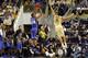 PITTSBURGH, PA - JANUARY 27: Andre Dawkins #34 of the Duke Blue Devils pulls up for a three-point shot against James Robinson #0 of the Pittsburgh Panthers at Petersen Events Center on January 27, 2014 in Pittsburgh, Pennsylvania. (Photo by Justin K. Al