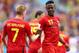 RIO DE JANEIRO, BRAZIL - JUNE 22: Divock Origi of Belgium (right) celebrates scoring his team's first goal with Kevin De Bruyne during the 2014 FIFA World Cup Brazil Group H match between Belgium and Russia at Maracana on June 22, 2014 in Rio de Janeiro,