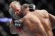 Oct 19, 2013; Houston, TX, USA; Nate Marquardt (red gloves) fights against Hector Lombard (blue gloves) in their welterweight bout during UFC 166 at Toyota Center. Mandatory Credit: Andrew Richardson-USA TODAY Sports