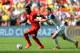 RIO DE JANEIRO, BRAZIL - JUNE 22: Divock Origi of Belgium controls the ball against Vasily Berezutskiy of Russia during the 2014 FIFA World Cup Brazil Group H match between Belgium and Russia at Maracana on June 22, 2014 in Rio de Janeiro, Brazil. (Photo
