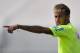 TERESOPOLIS, BRAZIL - JUNE 26: Neymar gestures during a training session of the Brazilian national football team at the squad's Granja Comary training complex, on June 26, 2014 in Teresopolis, 90 km from downtown Rio de Janeiro, Brazil. (Photo by Buda Men