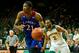 WACO, TX - FEBRUARY 04: Joel Embiid #21 of the Kansas Jayhawks drives to the basket against the Baylor Bears on February 4, 2014 at the Ferrell Center in Waco, Texas. (Photo by Cooper Neill/Getty Images)