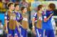 CUIABA, BRAZIL - JUNE 24: A dejected Manabu Saito and Yoichiro Kakitani of Japan after defeat in the 2014 FIFA World Cup Brazil Group C match between Japan and Colombia at Arena Pantanal on June 24, 2014 in Cuiaba, Brazil. (Photo by Gabriel Rossi/Getty