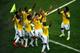 RIO DE JANEIRO, BRAZIL - JUNE 28: James Rodriguez of Colombia celebrates scoring his team's second goal and his second of the game with teammates during the 2014 FIFA World Cup Brazil round of 16 match between Colombia and Uruguay at Maracana on June 28,