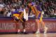 LOS ANGELES, CA - DECEMBER 10: Kobe Bryant #24 and Pau Gasol #16 of the Los Angeles Lakers speak to each other while waiting to check in against the Phoenix Suns at Staples Center on December 10, 2013 in Los Angeles, California. NOTE TO USER: User express
