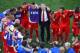 SAO PAULO, BRAZIL - JULY 01: Head coach Ottmar Hitzfeld of Switzerland speaks to his players in a huddle prior to the start of extra time during the 2014 FIFA World Cup Brazil Round of 16 match between Argentina and Switzerland at Arena de Sao Paulo on J