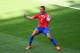 BELO HORIZONTE, BRAZIL - JUNE 28: Alexis Sanchez of Chile celebrates scoring his team's first goal during the 2014 FIFA World Cup Brazil round of 16 match between Brazil and Chile at Estadio Mineirao on June 28, 2014 in Belo Horizonte, Brazil. (Photo by